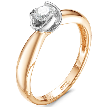 Кольцо, золото, бриллиант, красный, 01-1340